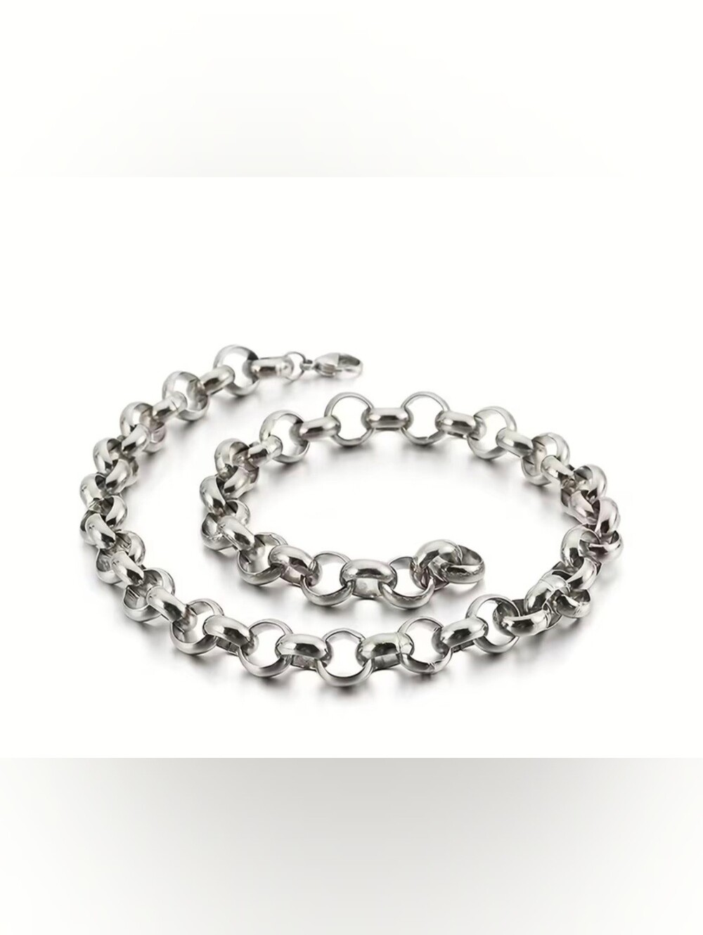 🎉🎉NEW🎉🎉 PRETTY!! 18" Stainless Steel Chunky ROLO Necklace In SILVER